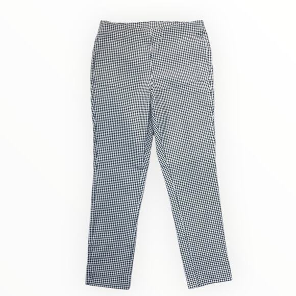 Michael Kors Checked Skinny High Rise Pants Size Medium navy white checkered - Picture 1 of 8